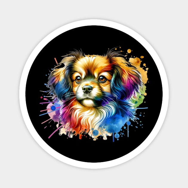 Watercolor Tibetan Spaniel Magnet by The Jumping Cart